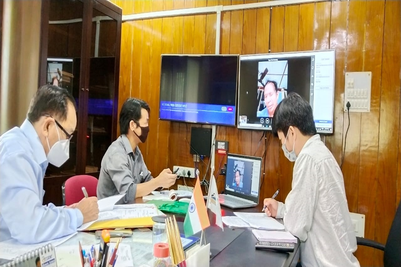 Video Conferencing Hearing conducted at the official Chamber of the Hon'ble State Chief Information Commissioner, APIC by Dr. Joram Begi (SCIC) during the Lockdown on 5th May 2020.